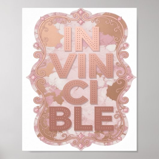 Poster Rose chic design IN VINCIBLE (Devant)