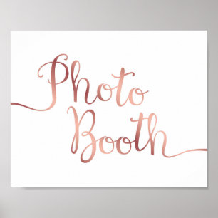 Poster Rose Chic Gold PHOTO BOOTH SIGNALER Imprimer