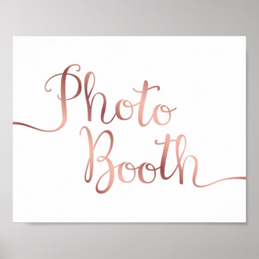 Poster Rose Chic Gold PHOTO BOOTH SIGNALER Imprimer (Devant)