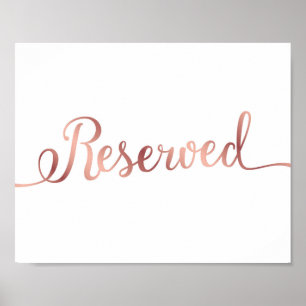 Poster Rose Chic Gold RÉSERVÉ Signe Imprimer