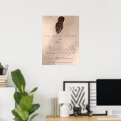 Poster Rose Coiffeur maquillage Eyes Lashes Tarification (Bureau à domicile)