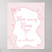 Poster Rose Combien de vaches sont dans le baby shower de (Devant)