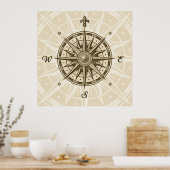 Poster Rose Compass vintage (Cuisine)