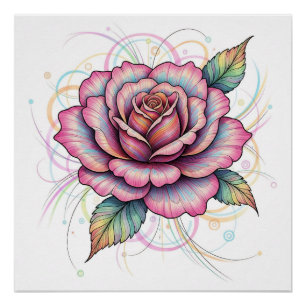 Poster Rose Cosmique