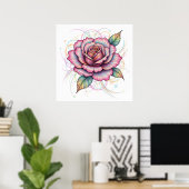 Poster Rose Cosmique (Bureau à domicile)
