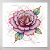 Poster Rose Cosmique (Devant)