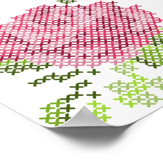 Poster Rose croisé (Coin)