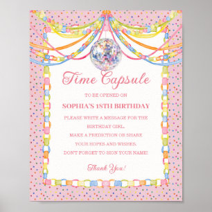 Poster Rose Cue le Confetti Anniversaire Capsule Temporel