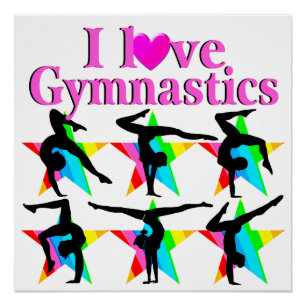 POSTER ROSE DANGEREUSE J'AIME LE DESIGN GYMNASTIQUE