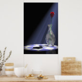 Poster rose dans le vase (Cuisine)