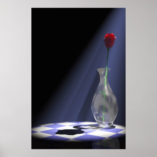 Poster rose dans le vase (Devant)
