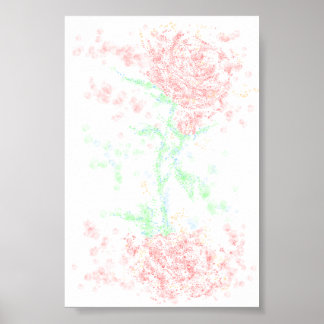 Poster Rose dans le vent