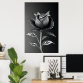 Poster Rose d'Argent Éternelle (Bureau à domicile)