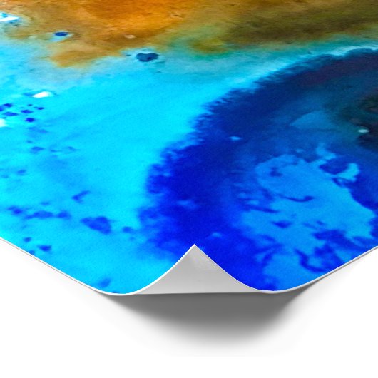 Poster Rose d'art abstrait orange rouille (Coin)