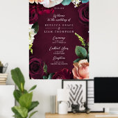 Poster Rose de Bourgogne Ranunculus Mariage Bienvenue (Bureau à domicile)