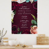 Poster Rose de Bourgogne Ranunculus Mariage Bienvenue (Cuisine)