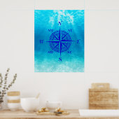 Poster Rose de boussole bleu marine (Cuisine)
