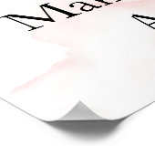 Poster rose de couleur d'aquarelle bleu rose vif personna (Coin)