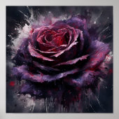 Poster Rose de couleur violet foncé (Devant)