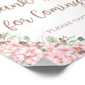 Poster Rose de fleurs de cerisiers or Quinceañera Merci (Coin)