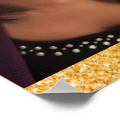 Poster Rose de la fête de graduation or blush étoiles pho (Coin)