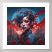 Poster Rose de la Lune bleue (Devant)