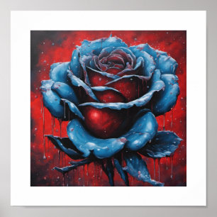 Poster Rose de la Lune bleue