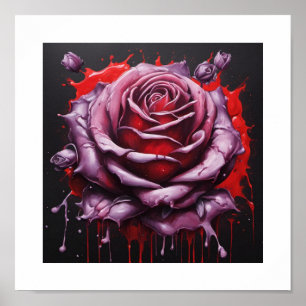 Poster Rose de la lune de sang rose