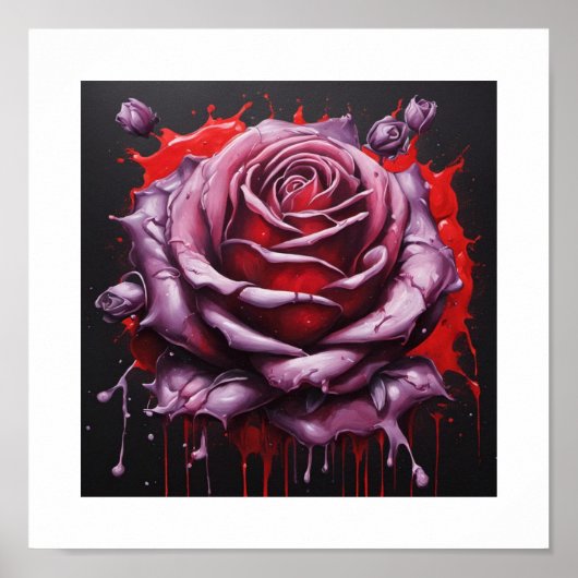 Poster Rose de la lune de sang rose (Devant)