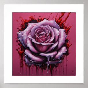 Poster Rose de la lune de sang rose
