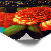 Poster Rose de l'affiche de chat - Black Cat Wall Art (Coin)