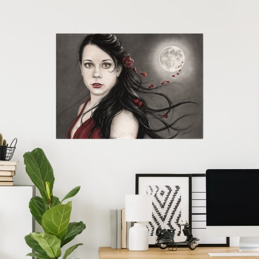 Poster Rose de minuit (Bureau à domicile)