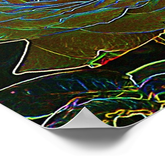 Poster Rose de néon jaune (Coin)