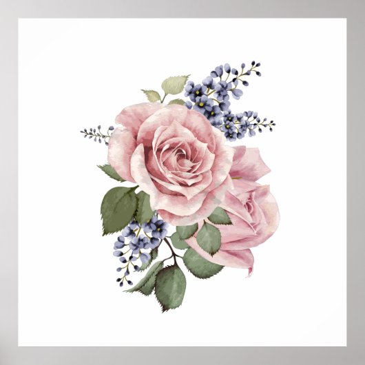 Poster Rose de pays rose (Devant)