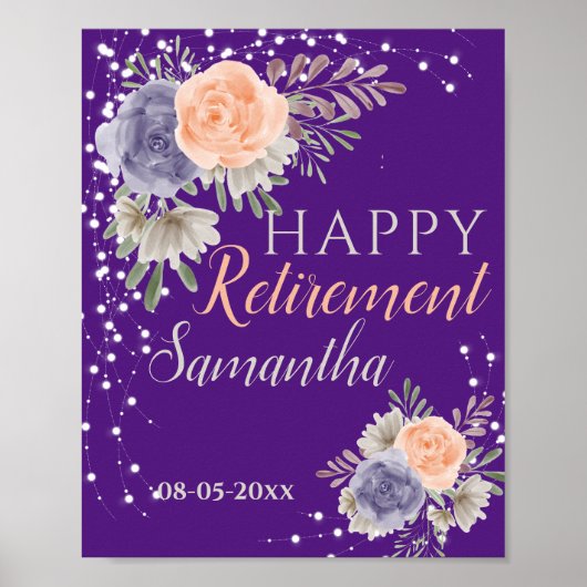 Poster Rose de pivoine Floral Retraite violet (Devant)