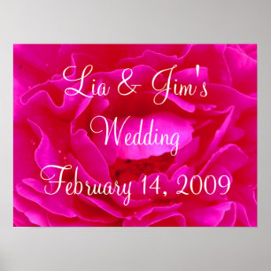 Poster Rose de rose épousant l'affiche de Valentine