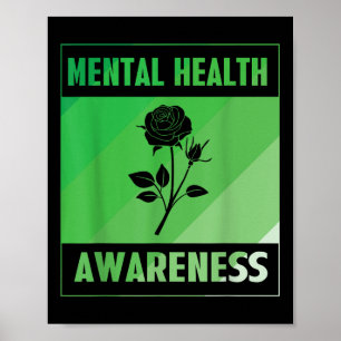 Poster Rose de sensibilisation à la santé mentale