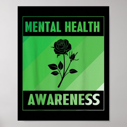 Poster Rose de sensibilisation à la santé mentale (Devant)
