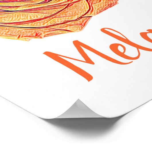 Poster Rose de Tangerine tropicale (Coin)