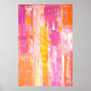 Poster Rose "de terre de sucrerie" et art abstrait orange