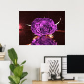 Poster Rose de velours violet (Bureau à domicile)