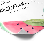 Poster rose de Watermelon 1st Birthday (Coin)