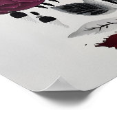 Poster Rose d'encre minimaliste Abstrait (Coin)