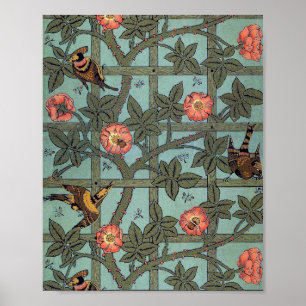 Poster Rose d'Escalades & Petit Oiseau, William Morris