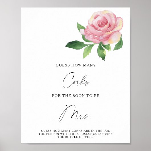 Poster Rose - Devinez combien de bouchons (Devant)