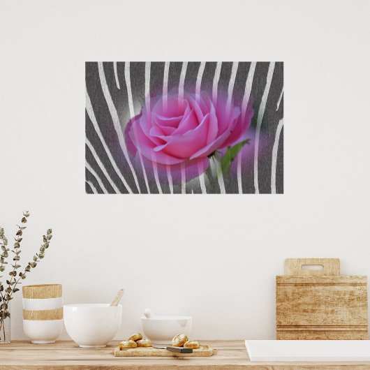 Poster Rose d'impression Zebra (Cuisine)