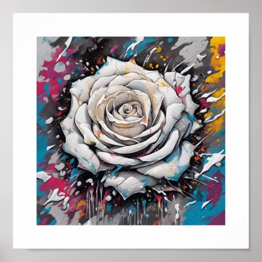 Poster Rose du Chaos blanc (Devant)
