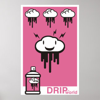 Poster Rose du monde de la goutte