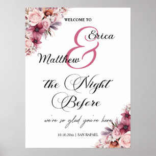 Poster Rose Dusty 'Bienvenue à la veille de la nuit'