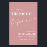 Poster Rose Dusty La Nuit Avant L'Affiche de bienvenue De<br><div class="desc">Créez une atmosphère enchanteresse pour votre dîner de répétition avec notre Affiche de bienvenue Dusty Pink The Night Before Rehearsal. Ce panneau magnifiquement conçu met la scène avec sa couleur rose poussiéreuse douce et élégante, parfaite pour ajouter une touche de romantisme à vos festivités pré-mariages. Conçu à partir de carton...</div>